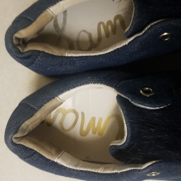 Sam Edelman Leya Denim Pompom Sneaker 7 Medium - Picture 7 of 7